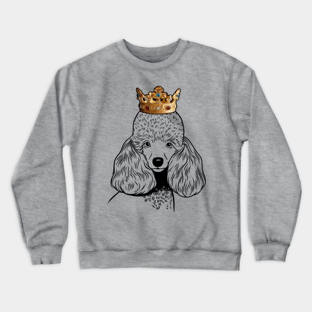 Miniature Poodle Dog King Queen Wearing Crown Crewneck Sweatshirt by millersye